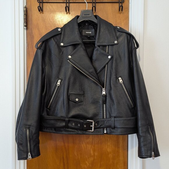 Mackage Xenia Cropped Leather Jacket (XL) - Picture 1 of 16